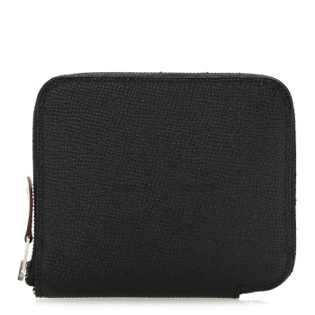 HERMES Epsom Silk'in Compact Wallet Black