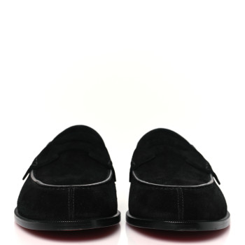 CHRISTIAN LOUBOUTIN Crosta Alligator Embossed Mens Penny No Back Flat 42.5 Black