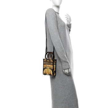 FENDI X VERSACE Vitello King Catalan Mirror Plexiglass Fendace FF Baroque Logo Mini Fendi Sunshine Shopper Tote Black Gold