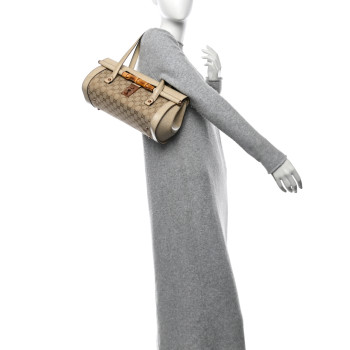 GUCCI Monogram Bamboo Bullet Bag Off White