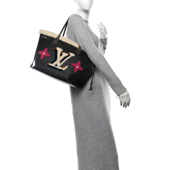 LOUIS VUITTON Calfskin Monogram Teddy Neverfull MM Black