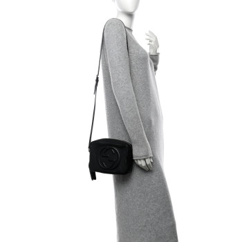 GUCCI Pebbled Calfskin Small Soho Disco Bag Black