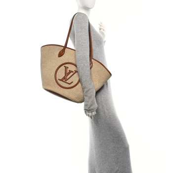 LOUIS VUITTON Raffia Saint Jacques Tote Caramel