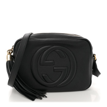GUCCI Pebbled Calfskin Small Soho Disco Bag Black