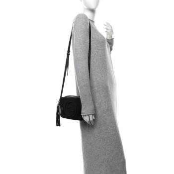 GUCCI Pebbled Calfskin Small Soho Disco Bag Black
