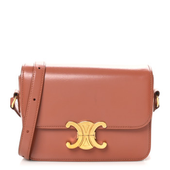 CELINE Shiny Calfskin Teen Triomphe Terracotta
