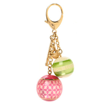 LOUIS VUITTON Mini Lin Croisette Bag Charm Pink Green