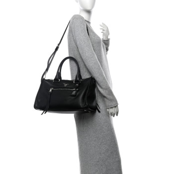 PRADA Vitello Phenix Shopping Satchel Black