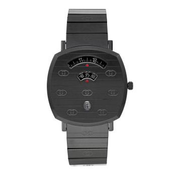GUCCI PVD Stainless Steel 38mm Grip Quartz Watch Black