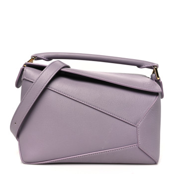 LOEWE Soft Grained Calfskin Small Puzzle Edge Bag Pale Aubergine Glaze