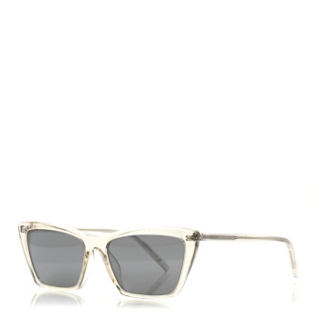 SAINT LAURENT Acetate Cat Eye Mica Thin SL 737 Sunglasses Translucent Beige
