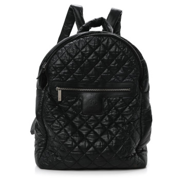 CHANEL Nylon Quilted Coco Cocoon Backpack Black
