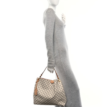 LOUIS VUITTON Damier Azur Graceful MM Rose Ballerine