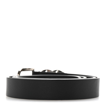 CHANEL Calfskin Crystal CC Buckle Belt 80 32 Black