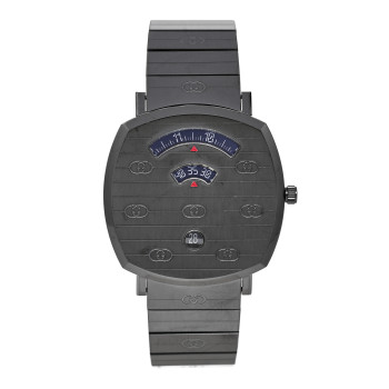 GUCCI PVD Stainless Steel 38mm Grip Quartz Watch Black