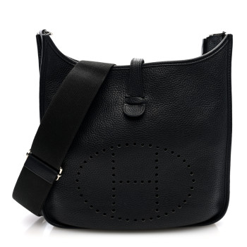 HERMES Taurillon Clemence EVELYNE III PM Black