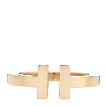 TIFFANY 18K Yellow Gold T Square Ring 53 6.25