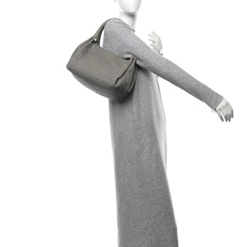 BOTTEGA VENETA Nappa Intrecciato Parachute Bag Light Grey