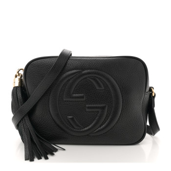 GUCCI Pebbled Calfskin Small Soho Disco Bag Black
