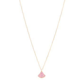 BULGARI 18K Rose Gold Diamond Pink Sapphire Divas' Dream Pendant Necklace