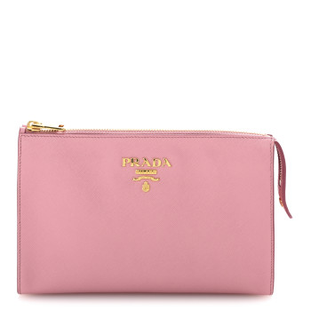 PRADA Saffiano Pouch Wristlet Petalo