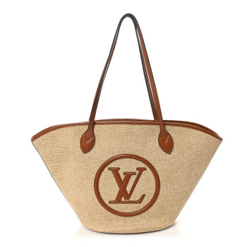 LOUIS VUITTON Raffia Saint Jacques Tote Caramel