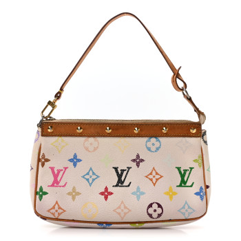 LOUIS VUITTON Monogram Multicolor Pochette Accessories White