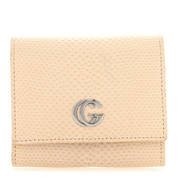GUCCI GG Lizard Card Case White