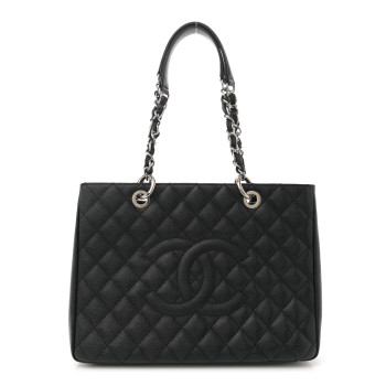 CHANEL Caviar Quilted Grand Shopping Tote GST Black
