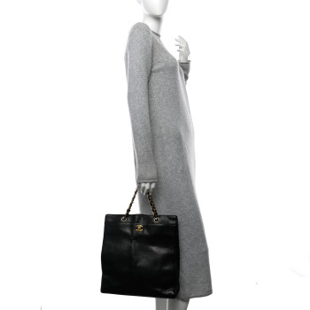CHANEL Caviar CC Shopper Tote Black