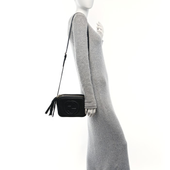 GUCCI Pebbled Calfskin Small Soho Disco Bag Black