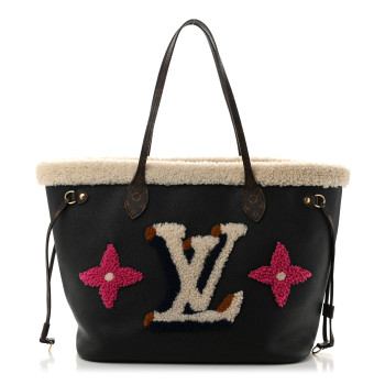 LOUIS VUITTON Calfskin Monogram Teddy Neverfull MM Black