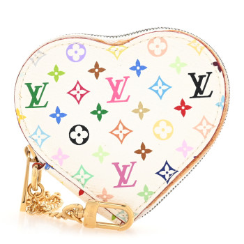 LOUIS VUITTON Monogram Multicolor Coeur Heart Coin Purse White