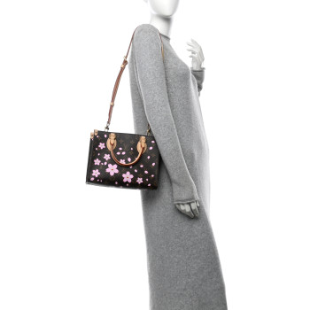 LOUIS VUITTON LV X TM Monogram Cherry Blossom Onthego PM Sakura Brown