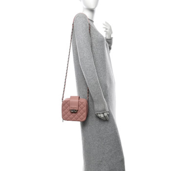 CHANEL Lambskin Quilted Mini CC Box Camera Bag Pink