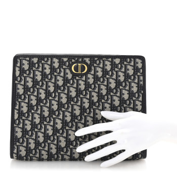 CHRISTIAN DIOR Oblique 30 Montaigne Pouch Blue