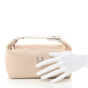 HERMES Canvas Small Bride-A-Brac Pouch Natural
