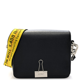 OFF-WHITE Saffiano Binder Clip Bag Black