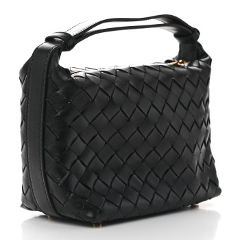BOTTEGA VENETA Calfskin Nappa Intrecciato Mini Wallace Black