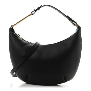 OFF-WHITE Calfskin Paperclip Hobo Bag Black