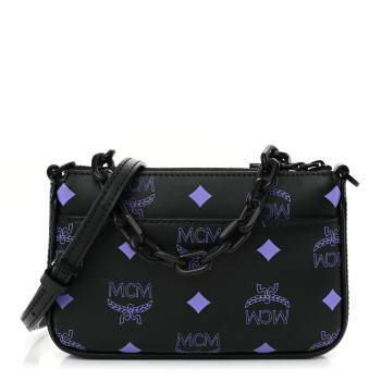 MCM Calfskin Color Splash Pouch on Chain Dahlia Purple