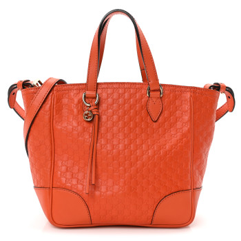 GUCCI Microguccissima Small Bree Tote Sun Orange