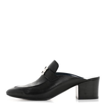 HERMES Goatskin Paradis Mules 40 Black