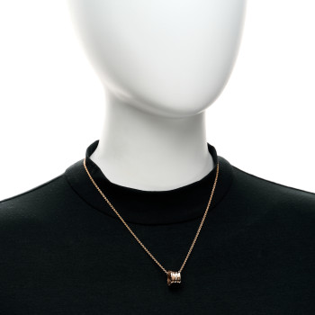 BULGARI 18K Rose White Gold B.Zero1 Pendant Necklace