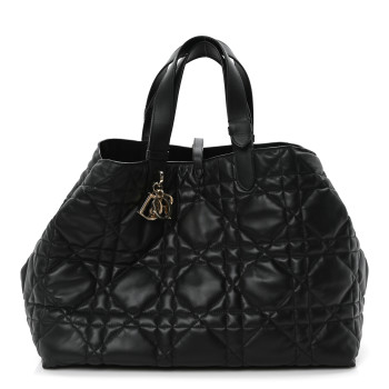 CHRISTIAN DIOR Calfskin Macrocannage Large Toujours Black