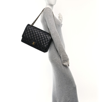 CHANEL Caviar Quilted Maxi Double Flap Black