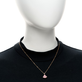 BULGARI 18K Rose Gold Diamond Pink Sapphire Divas' Dream Pendant Necklace