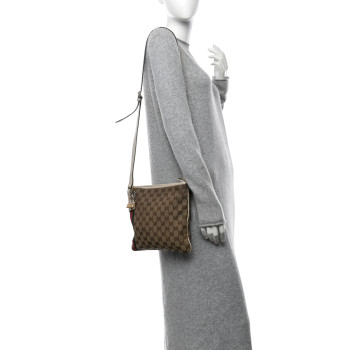 GUCCI Monogram Web Jolicoeur Charms Messenger White