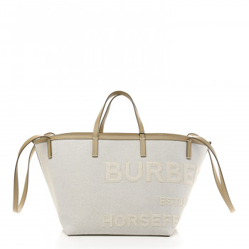Burberry 8088136A2021 関税送料込 BURBERRY Cotton Canvas Mini Logo Horseferry Tote Bag Off