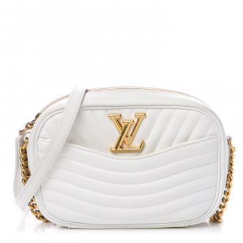 LOUIS VUITTON Calfskin New Wave Camera Bag White